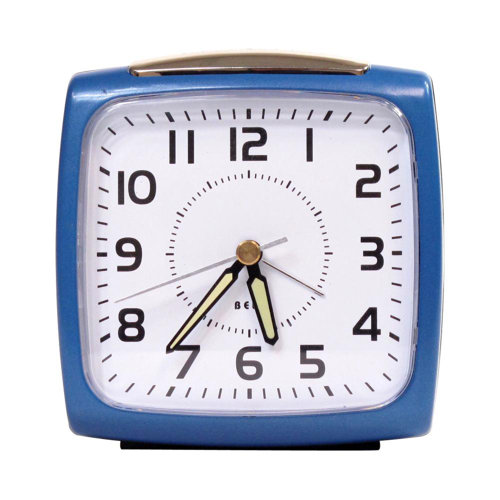 Ebern Designs Quartz Movement / Crystal Tabletop Clock with Alarm